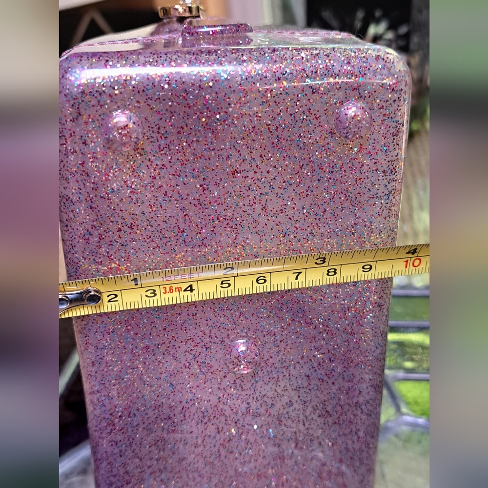 Mini Pink Jelly Glitter Handbag. - Picture 10 of 10